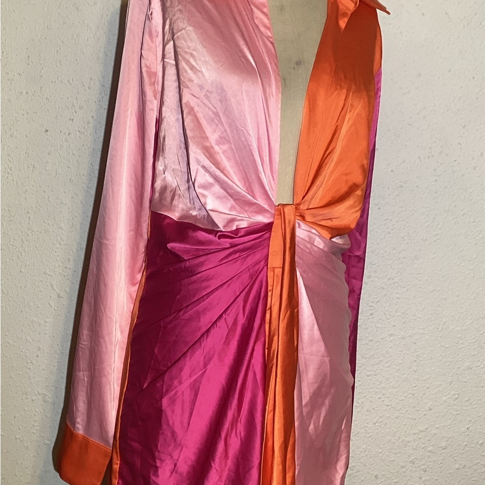 Fashion Nova color block satin mini dress size XL - Picture 5 of 8